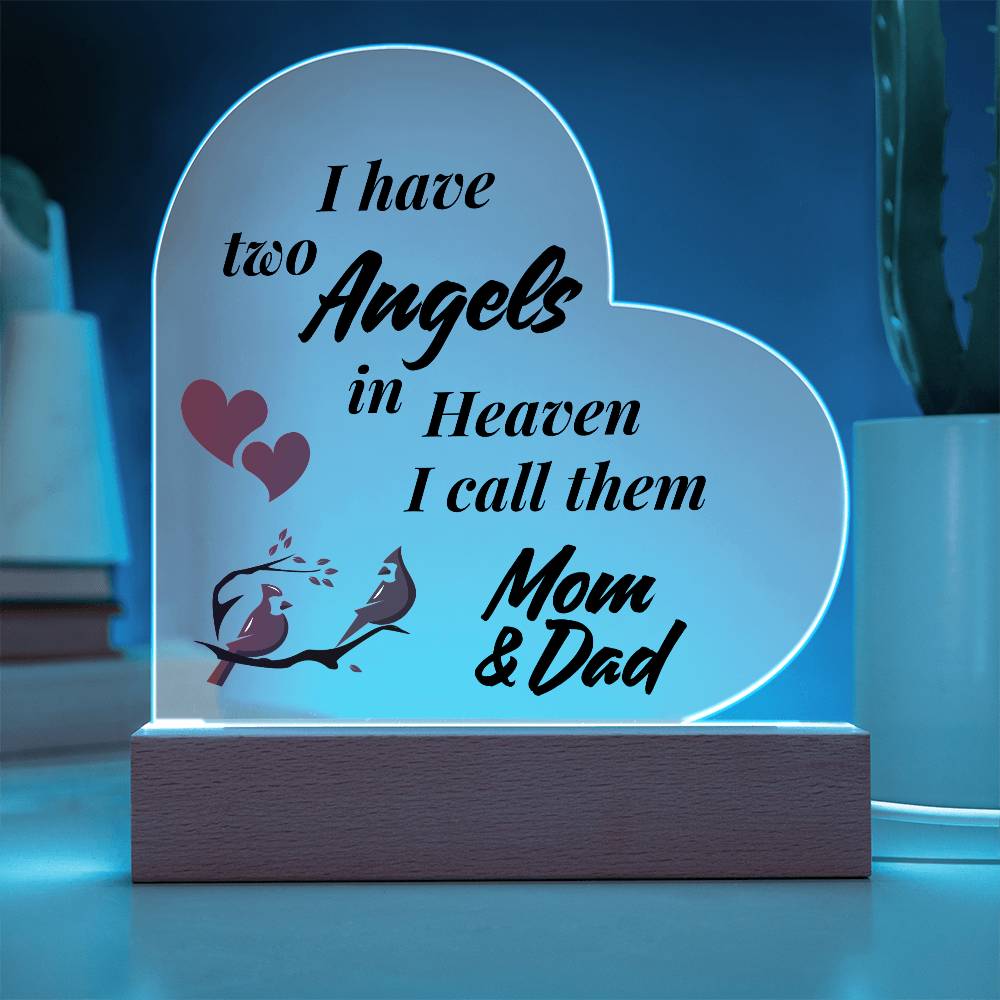 In Loving Memory of Mom and Dad with LED Base