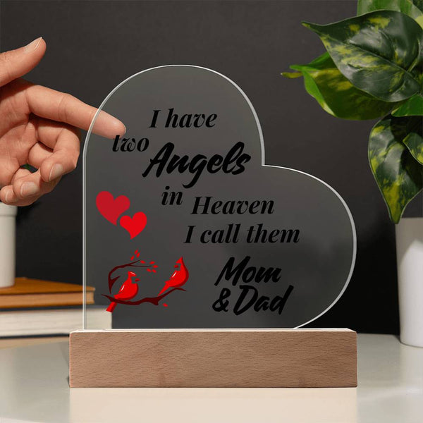In Loving Memory of Mom and Dad with LED Base