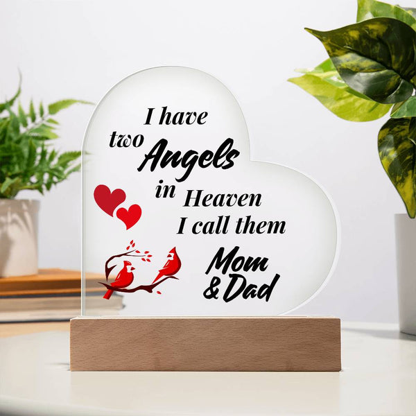 In Loving Memory of Mom and Dad with LED Base
