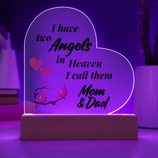 In Loving Memory of Mom and Dad with LED Base