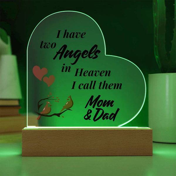 In Loving Memory of Mom and Dad with LED Base