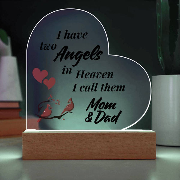 In Loving Memory of Mom and Dad with LED Base