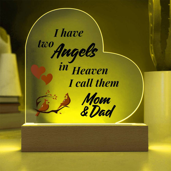 In Loving Memory of Mom and Dad with LED Base